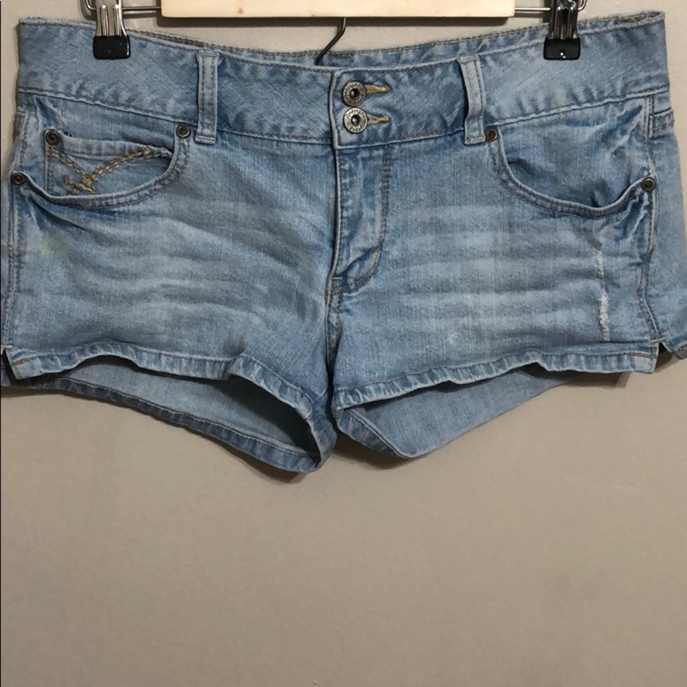 Light-wash jean shorts